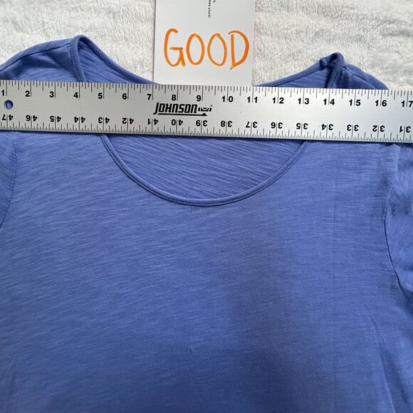 Habitat Womens Blue 3/4 Sleeve Tunic Top W/ Knot Detail Large 100% Cotton Casual - Picture 7 of 9